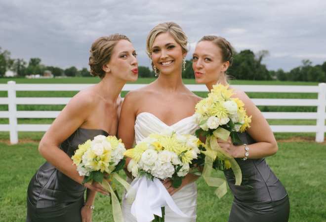 bridesmaids with bride