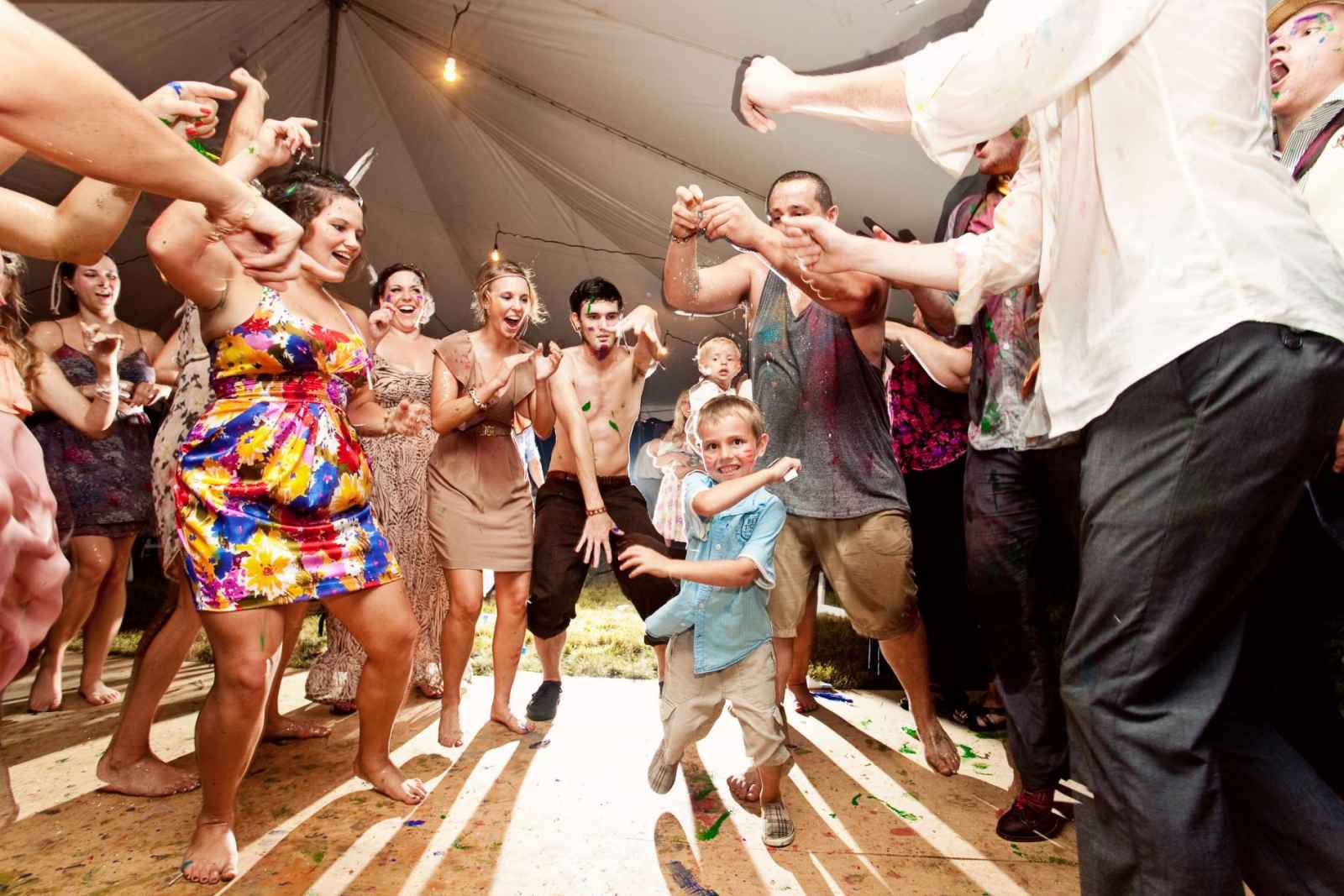 child dancing at wedding