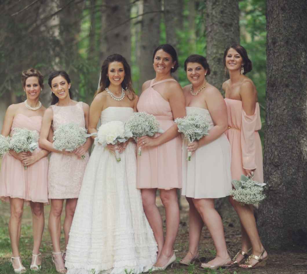 bridesmaids in the woods
