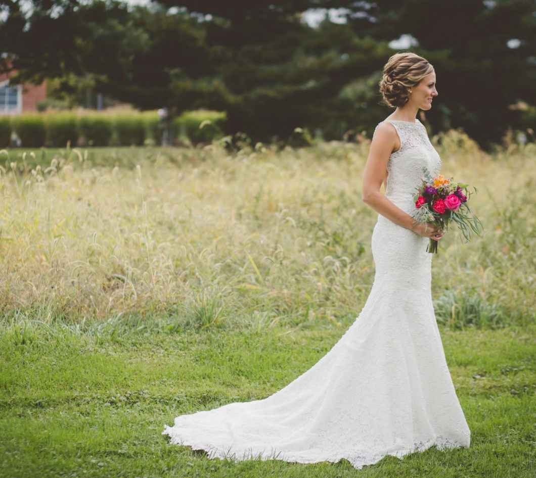 long train on wedding dress