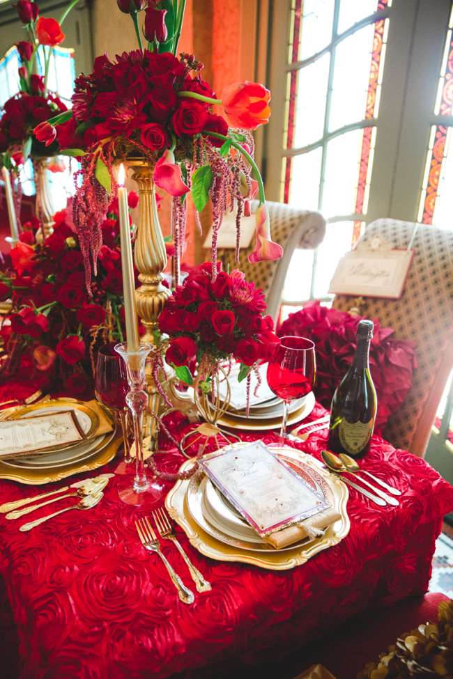 Red tablescape