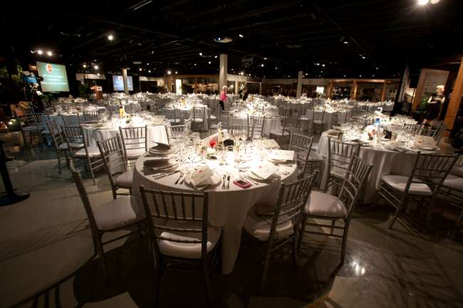 Dimly lit reception at Studebaker National Museum