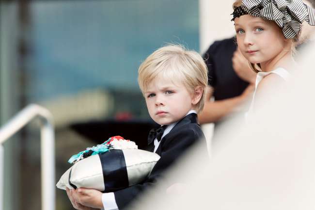 Ring Bearer & Flower Girl Look to Photographer