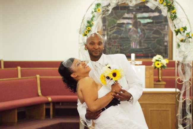 Groom Dips the Bride