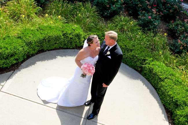 Bride and Groom in the Garden
