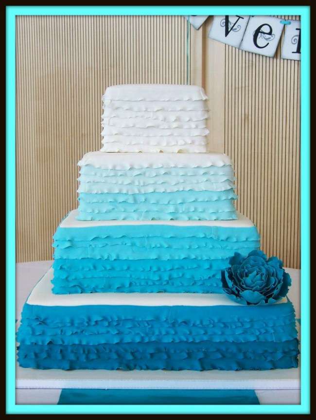 Ruffled wedding cake