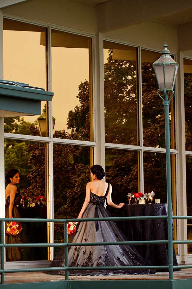Dramatic Black Wedding Gown