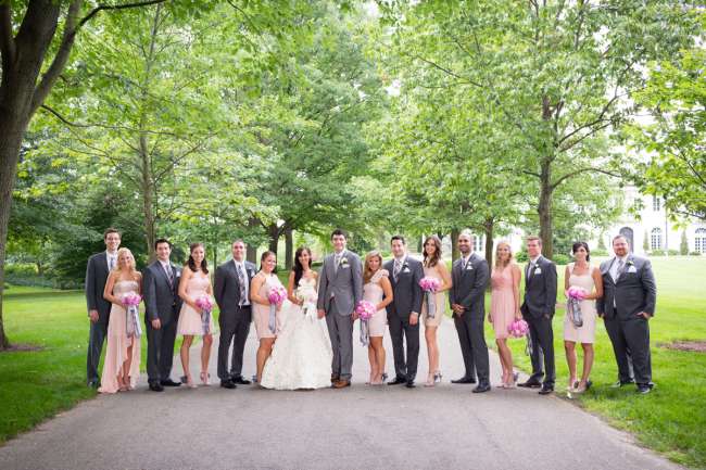Gray & Blush Wedding Party at the IMA