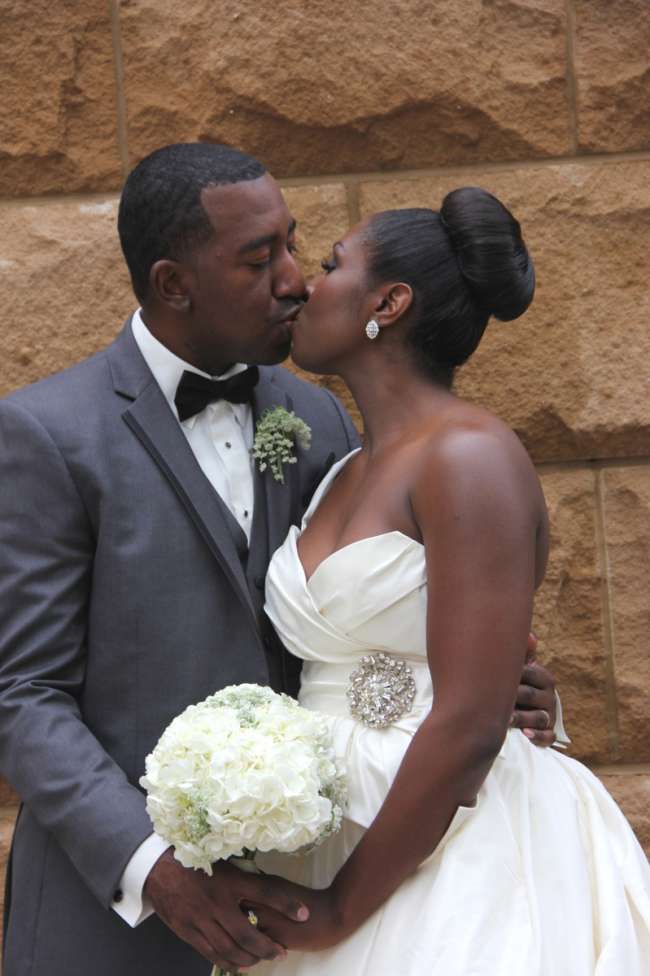 All-White Bouquet & Crystal Embellished Sash 