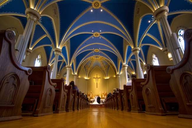 Stunning church with unique ceiling