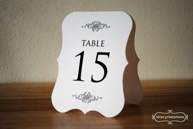 Damask Tri-Fold Table Number Card
