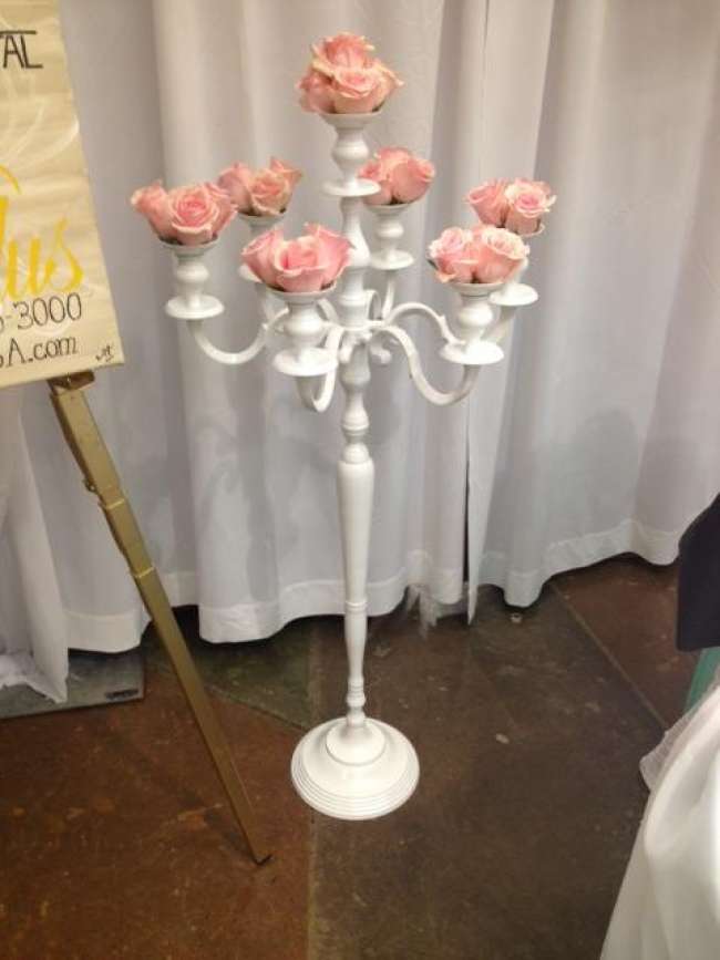 Tall, Pink Rose Centerpiece