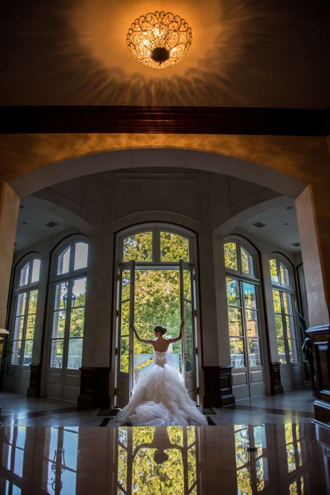 Dramatic Shot of a Bride in a Doorway