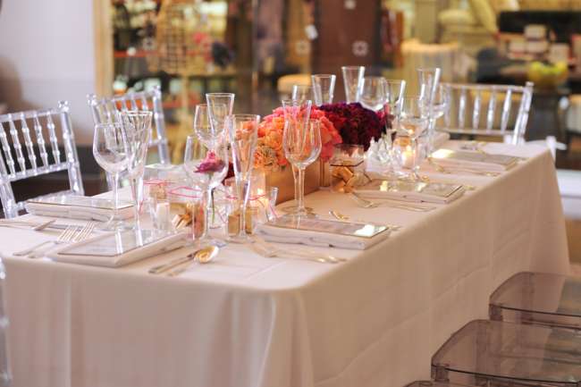 Pops of Color on Reception Tables