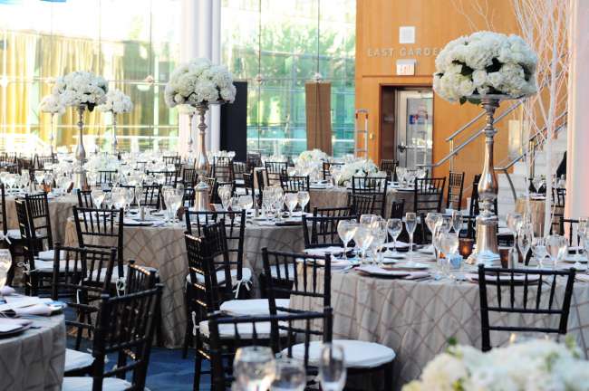 Elegant Silver & White Wedding Reception