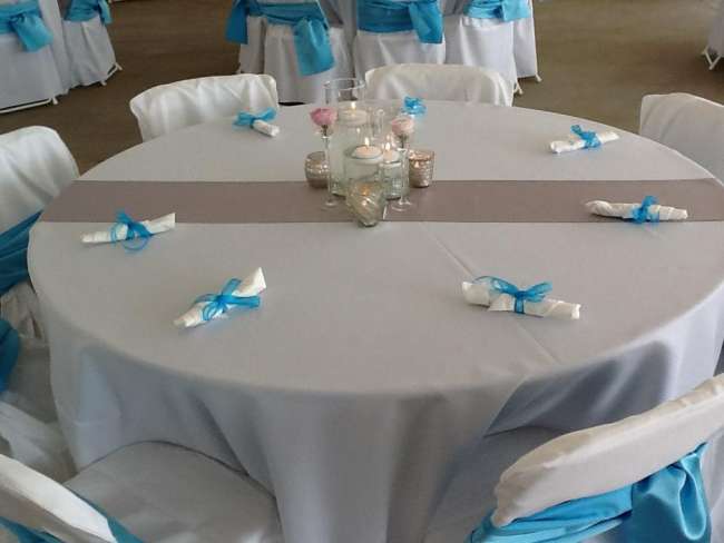 Simple White & Turquoise Tablescape