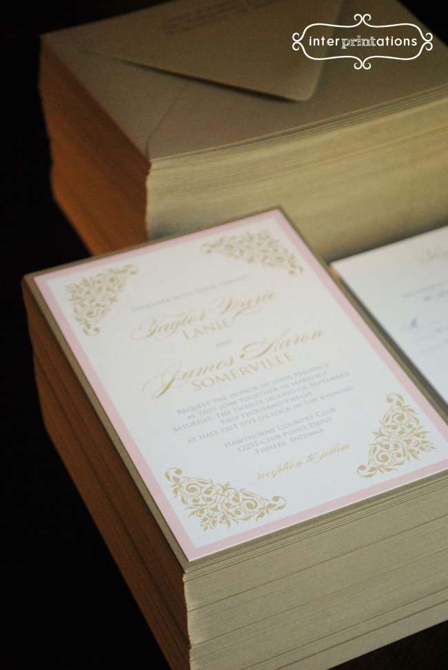 Gold Vintage Scroll Invitations
