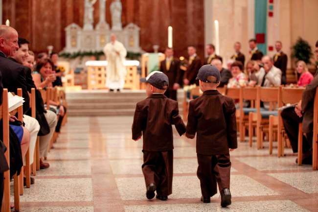 Ring Bearers with Baseball Caps