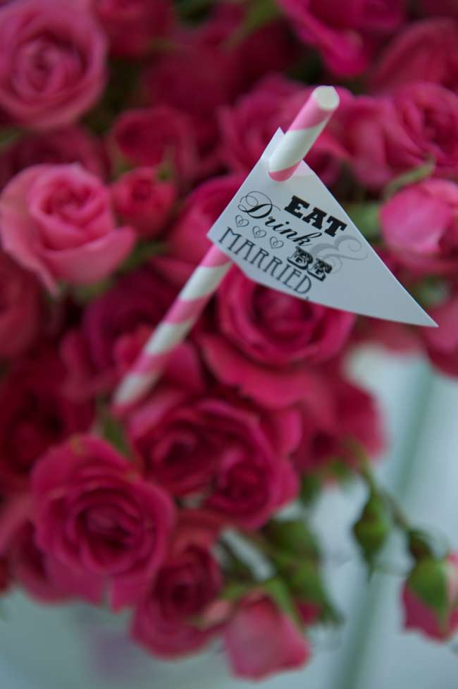 "Eat, Drink & Be Married" Straw Label