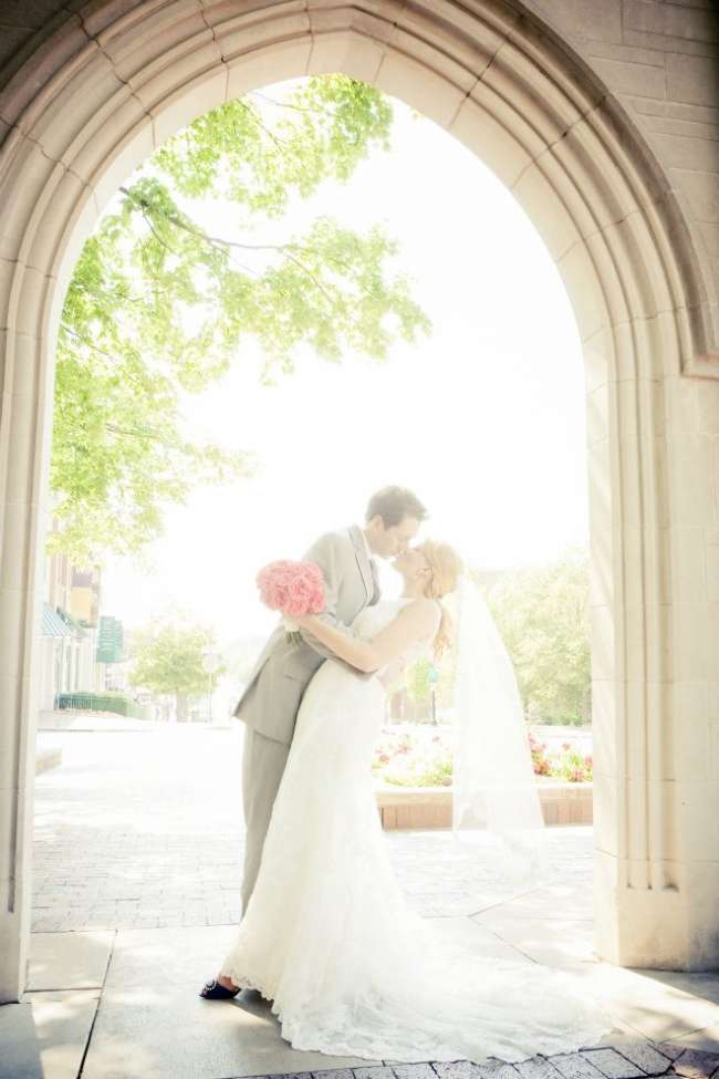 Bride and Groom kissing
