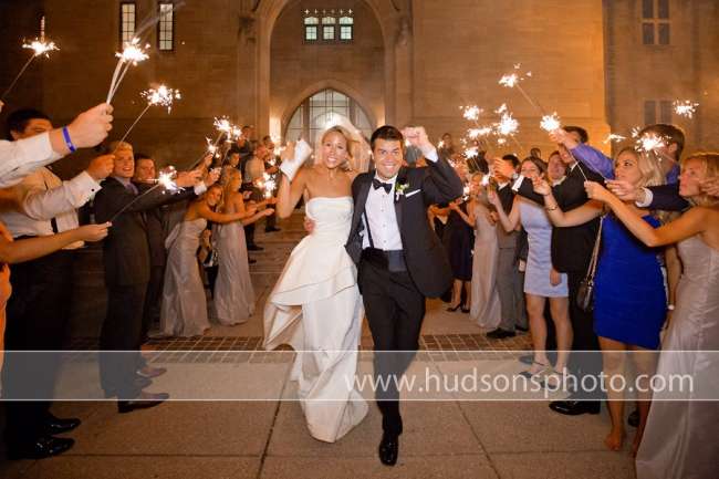 Bride & Groom at Sparkler Send-Off