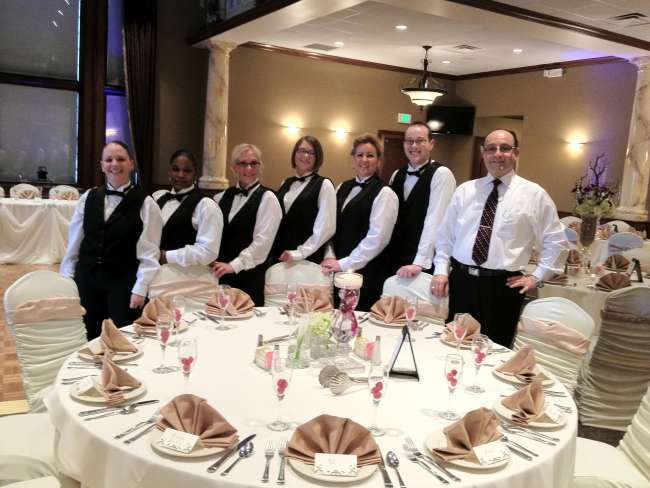 Service staff at wedding reception