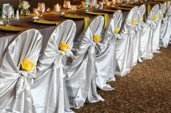 Yellow & Silver Chair Covers