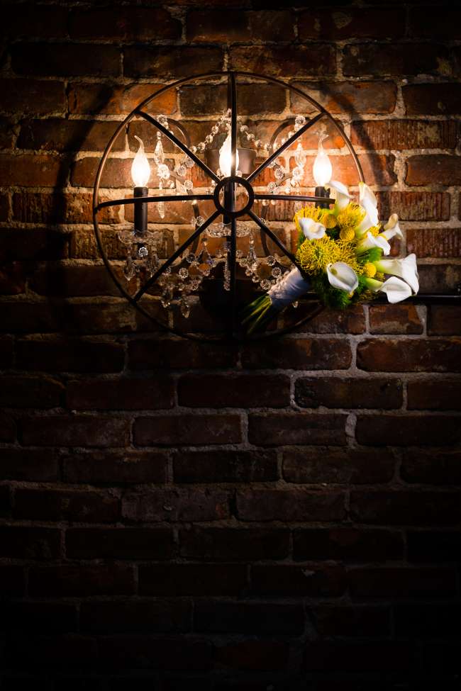 White & Yellow Bouquet in Modern Lighting