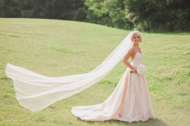 Bride With Long Flowing Veil