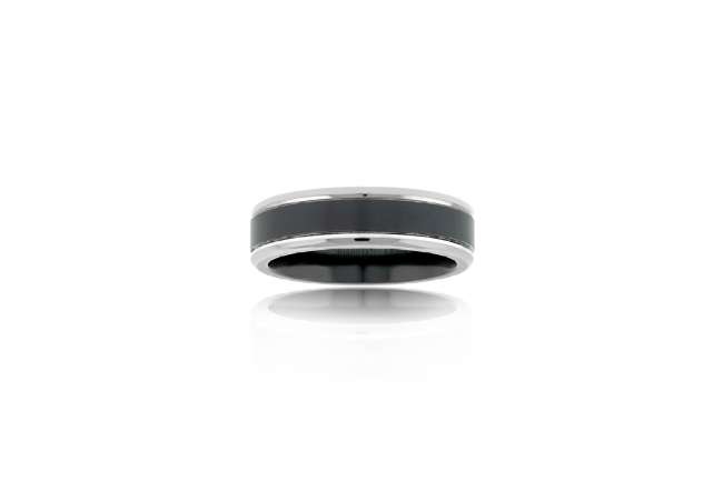 Black & Silver Wedding Band