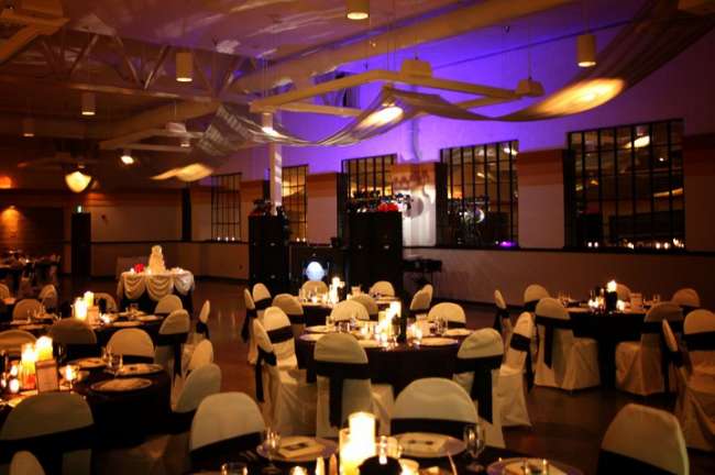 Black and white themed reception