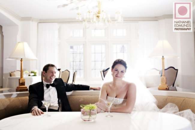 Couple shares dry martini together