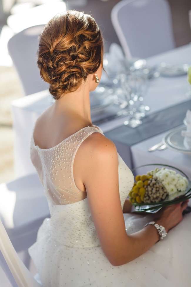 Beaded Dress & Elegant Updo