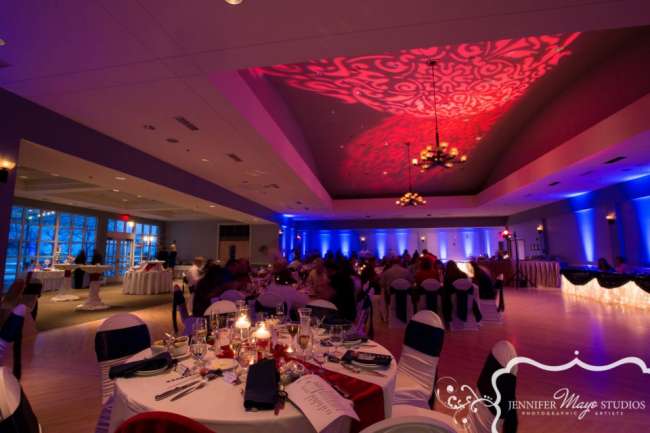 Pattern Lit on Ceiling at Reception