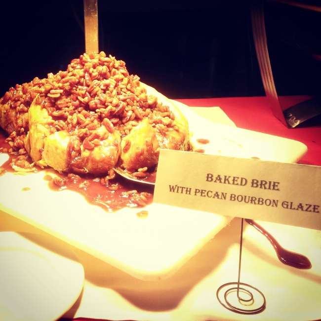 Baked Brie Topped With a Pecan Bourbon Glaze