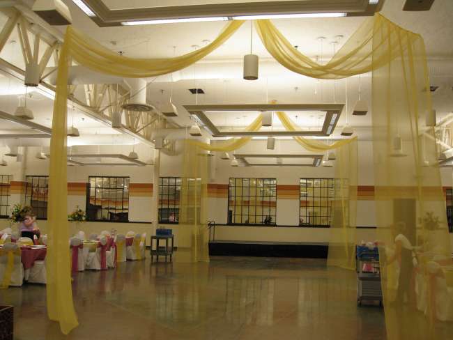 Yellow & Pink Reception Decor in the ACD Museum