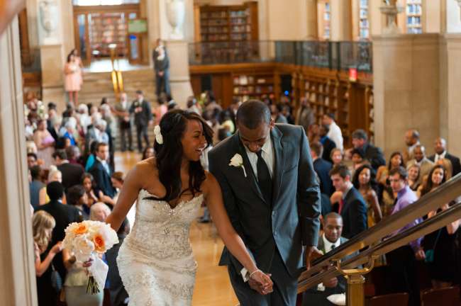 Bride & Groom Happily Leaving Ceremony