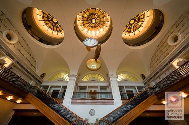 Grand staircase in historic building