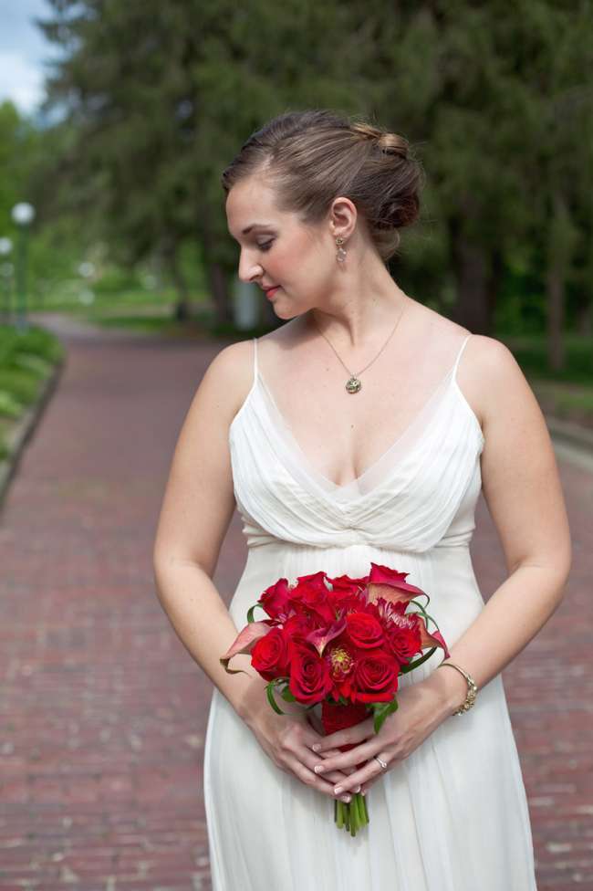 Red flower arrangement