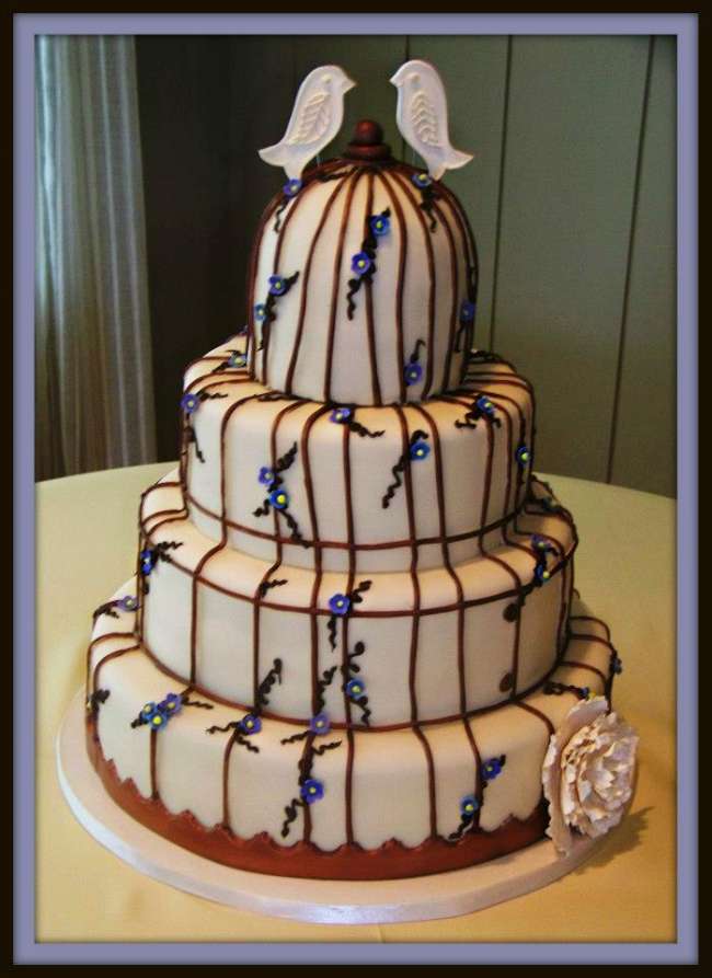Bird cage wedding cake