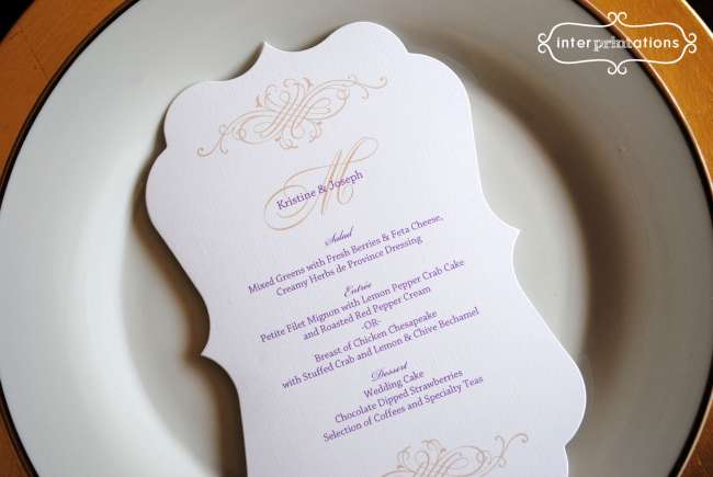 Scroll Border Die-Cut Menu Card