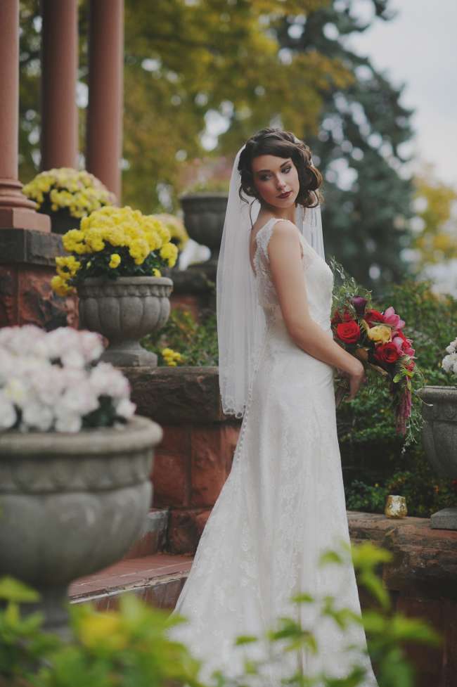 Bride Looking Over Her Shoulder