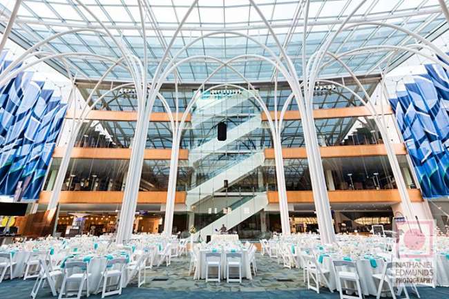Library wedding reception