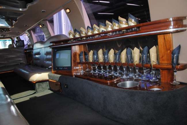 Interior of Lincoln Stretch Limo