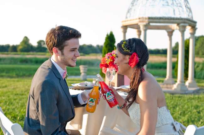Bride & Groom at Outdoor Reception