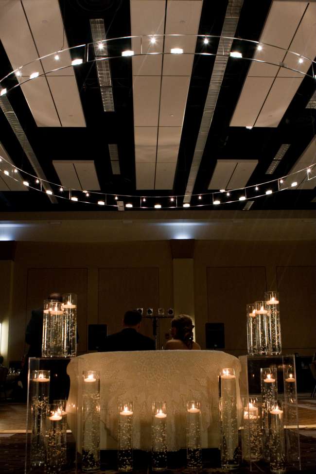 room lit by candles