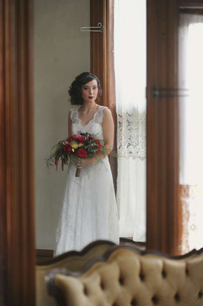 Vintage Bride with Bouquet