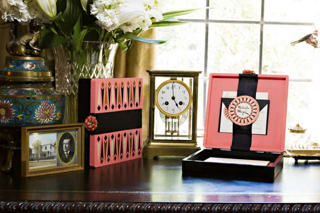 Hand delivered box invitation set