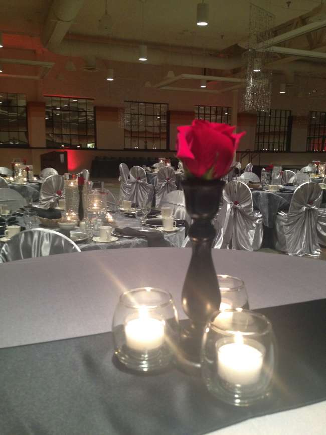 Rose Centerpieces with Candles