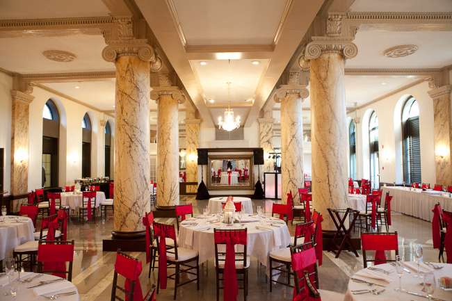 Red & White Reception Tables